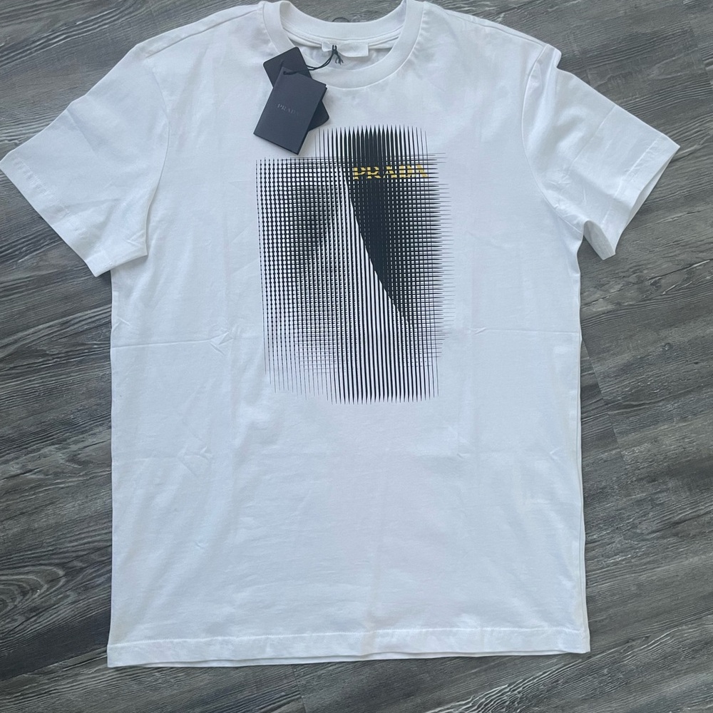 Prada White Graphic Tee